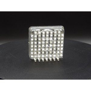 Vintage Square Clear Plastic Spikes Flower Frog 2 1/4" x 2 1/4"